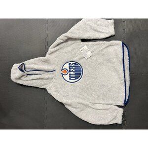 Prototype Edmonton Oilers Sherpa Hoodie Pullover Gray NHL Fan Apparel Size M